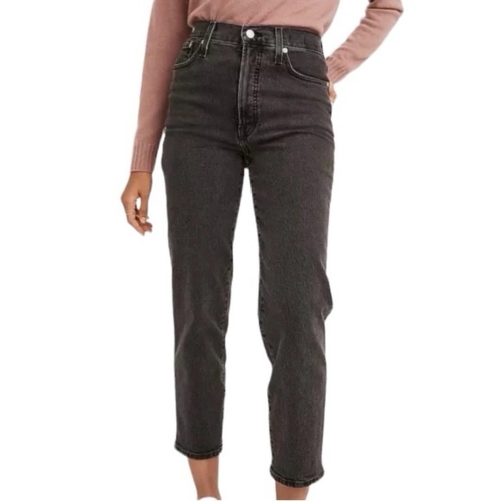 Madewell The Perfect Vintage Crop Jeans High Rise Stretch Washed Black NWT